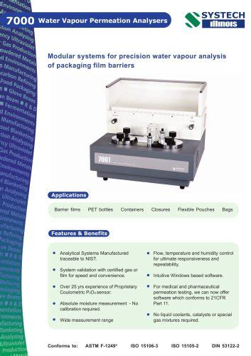 systech illinois water vapor permeability tester service|Water Vapour Permeation Analysers .